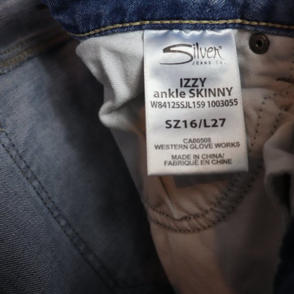 Silver Izzy Ankle skinny Jeans sz 16 - Picture 11 of 12
